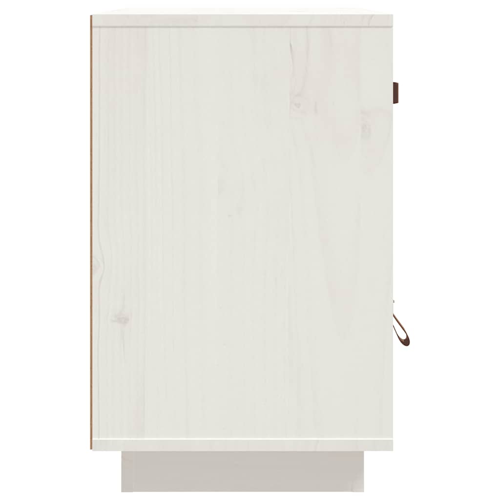 Nachttische 2 Stk. Weiß 40x34x55 cm Massivholz Kiefer